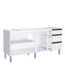 Ver imagem 4 de Balcão Para Cozinha de Aço 3 Portas 3 Gavetas e Porta Tempero Gaia 200 Com Tampo Cozimax Branco