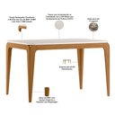 Ver imagem 3 de Mesa de Jantar 6 Lugares Retangular 160cm Tampo MDF com Vidro Claris N01 Ypê Off White - Lyam Decor
