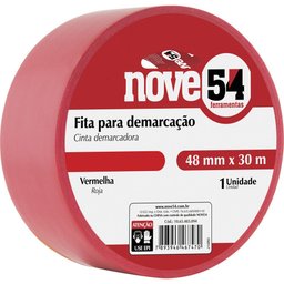 Fita para demarcação de solo 48mmx30m vermelha - Nove54 - 2