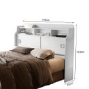 Ver imagem 3 de Cabeceira Box Casal Jessica 1,45m com 2 Portas e Nichos - Branco