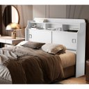 Ver imagem 1 de Cabeceira Box Casal Jessica 1,45m com 2 Portas e Nichos - Branco