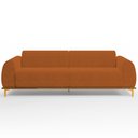 Ver imagem 3 de Sofá 03 Lugares Para Sala de Estar Kiev 230 cm D02 Veludo Telha C-262 - Lyam Decor