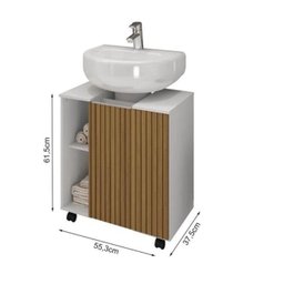 Gabinete Pequin Branco Ripado Mdp 12mm - Móveis Bechara - 3
