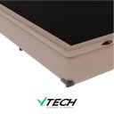 Ver imagem 2 de Cama Box com Baú Viúvo Bravus Madeira Tecido Bege Vtech 128cm