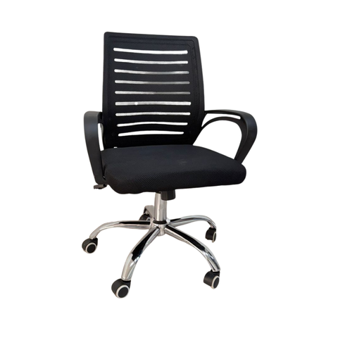 Cadeira Escritório Giratória Ergonômica Diretor Altura Ajustável Tela Mesh Zebrada com Sistema Relax
