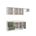 Ver imagem 4 de Armário de Cozinha Completa Garrafeiro 100% Mdf 260cm Branco/verde Celeste Kappesberg