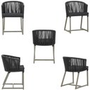 Ver imagem 5 de Mesa com 4 Cadeiras de Jantar Roma 100cm e Noronha em Aluminío Fendi Corda Nautica Estofado 11 Trama