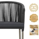 Ver imagem 3 de Mesa com 4 Cadeiras de Jantar Roma 100cm e Noronha em Aluminío Fendi Corda Nautica Estofado 11 Trama