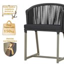 Ver imagem 4 de Mesa com 4 Cadeiras de Jantar Roma 100cm e Noronha em Aluminío Fendi Corda Nautica Estofado 11 Trama