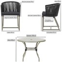 Ver imagem 2 de Mesa com 4 Cadeiras de Jantar Roma 100cm e Noronha em Aluminío Fendi Corda Nautica Estofado 11 Trama