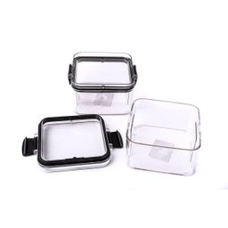 Conjunto 4 Potes Hermético Acrílico Quadrado Transparente ISG - 5