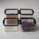 Ver imagem 1 de Conjunto 4 Potes Hermético Acrílico Quadrado Transparente ISG