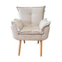 Ver imagem 3 de Poltrona Opala com Puff Suede Bege Ab Estofados