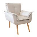 Ver imagem 2 de Poltrona Opala com Puff Suede Bege Ab Estofados