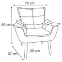 Ver imagem 7 de Poltrona Opala com Puff Suede Bege Ab Estofados