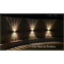Arandela Externa Interna Com Efeito 10 Fachos de Luz P/ Parede Muro - 4