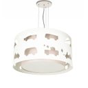 Ver imagem 1 de Lustre Infantil Pendente Carrinhos Branco 30X16