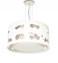 Ver imagem 1 de Lustre Infantil Pendente Carrinhos Branco 30X16