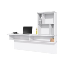 Escrivaninha Suspensa Lilac com Estante de Livros Link Branco Fosco Tauari Nobre Colibri Moveis - 9