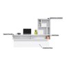 Escrivaninha Suspensa Lilac com Estante de Livros Link Branco Fosco Tauari Nobre Colibri Moveis - 8