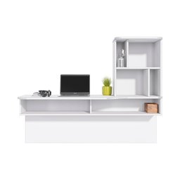 Escrivaninha Suspensa Lilac com Estante de Livros Link Branco Fosco Tauari Nobre Colibri Moveis - 3
