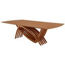 Ver imagem 1 de Mesa para Sala de Jantar Vênus 240cm Madeira Tampo Barril Laminado Moderna Mobília