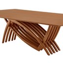 Ver imagem 7 de Mesa para Sala de Jantar Vênus 240cm Madeira Tampo Barril Laminado Moderna Mobília