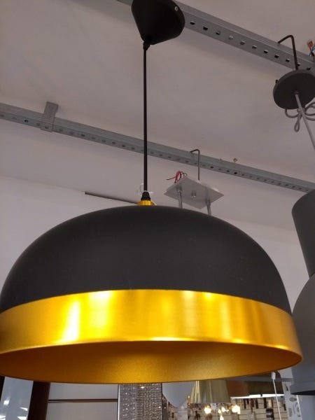 Pendente Preto E Dourado 33cm Diâmetro De Metal Ref5192 Mart