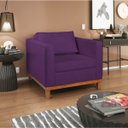 Ver imagem 3 de Kit Sofá 3 Lugares e 2 Poltronas Europa 180 cm Estilo Conforto e Elegância Suede Roxo - ADJ Decor