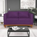 Ver imagem 2 de Kit Sofá 3 Lugares e 2 Poltronas Europa 180 cm Estilo Conforto e Elegância Suede Roxo - ADJ Decor
