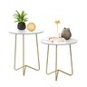 Conjunto Mesas Laterais Roma Dourada 60 50 Industrial:Branco - 1