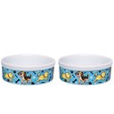 Ver imagem 1 de Kit Comedouro e Bebedouro de Porcelana 600ml Cachorro Azul