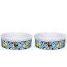 Kit Comedouro e Bebedouro de Porcelana 600ml Cachorro Azul - 1