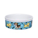 Ver imagem 2 de Kit Comedouro e Bebedouro de Porcelana 600ml Cachorro Azul