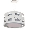Ver imagem 1 de Lustre Infantil Pendente Carrinhos Cinza 30X16