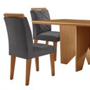 Ver imagem 7 de Mesa Evora 120 Mdf com 4 Cadeiras Melissa Veludo Grafite Naturalle