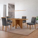 Ver imagem 1 de Mesa Evora 120 Mdf com 4 Cadeiras Melissa Veludo Grafite Naturalle