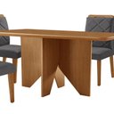 Ver mais imagens de Mesa Evora 120 Mdf com 4 Cadeiras Melissa Veludo Grafite Naturalle