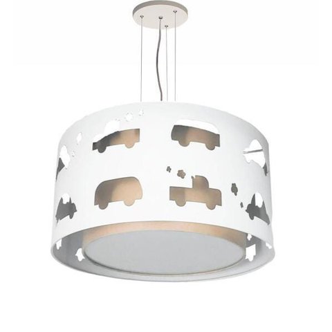 Lustre Infantil Pendente Carrinhos Cáqui 30X16