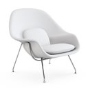 Ver imagem 2 de Poltrona Womb Chair com Puff em Couro Ecológico - Branco