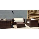 Ver imagem 3 de Conjunto de sofá 2L 160cm + 2 Poltronas 1m/cada + mesa de centro 60x60 - Fibra sintética e alumínio