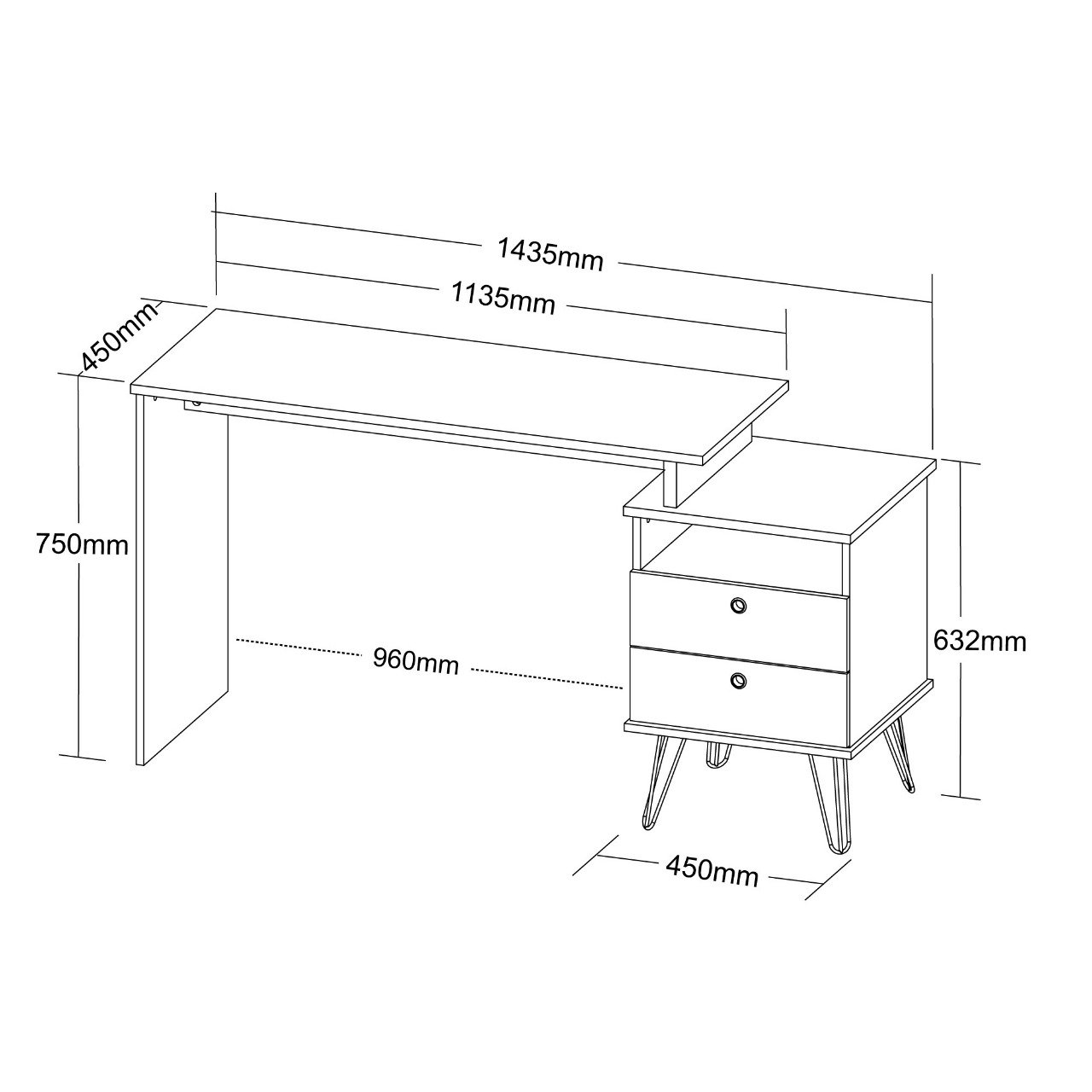Mesa Computador Tamanho Ajustavel Plus Preta | MadeiraMadeira