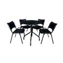Ver mais imagens de Jogo Mesa Redonda para Restaurante Comércio com 4 Cadeiras Iso Preta Base Preta Ecomhome