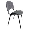 Ver imagem 2 de Cadeira Iso Plástica Empilhavel Fixa Para Escritório Escola Igreja Salão Cinza