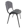 Cadeira Iso Plástica Empilhavel Fixa Para Escritório Escola Igreja Salão Cinza - 2