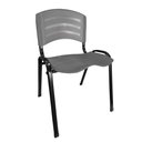 Ver imagem 1 de Cadeira Iso Plástica Empilhavel Fixa Para Escritório Escola Igreja Salão Cinza