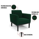 Ver imagem 3 de Poltrona para Sala Base Madeira Preto Marisa Bouclê Verde D03 - D’Rossi