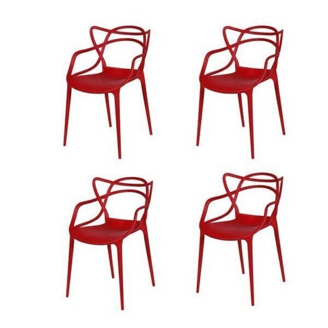 Kit 4 Cadeiras Allegra - Vermelha