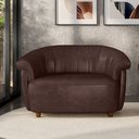 Ver imagem 1 de Sofá Namoradeira Decorativa Latvia 150cm Pés de Madeira Pu Marrom Manchado G45 - Gran Belo