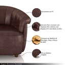 Ver imagem 3 de Sofá Namoradeira Decorativa Latvia 150cm Pés de Madeira Pu Marrom Manchado G45 - Gran Belo